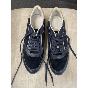 Blue leather sneakers, Brunello Cucinelli